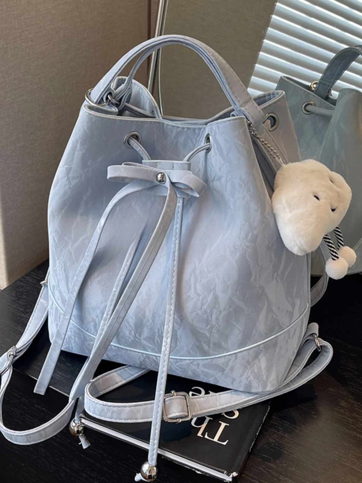 

Women's 2024 New Buet Bag oulder Crossbody Bag Double oulder Bag Knot Multi-use Bag Casual Simple Sle Magne...