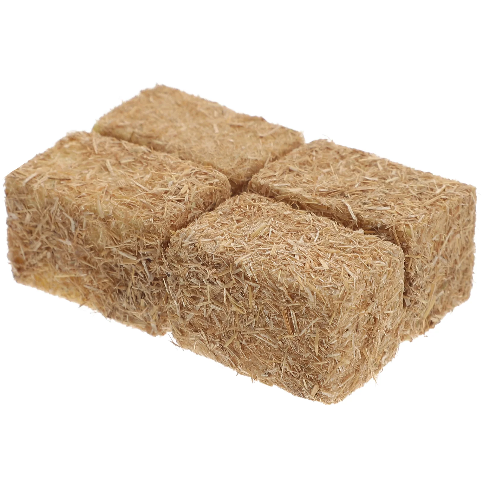 4 Pcs Autumn Decor Mini Haystack Simulated Straw Bales Decorations Ornament Fuax Garden Child