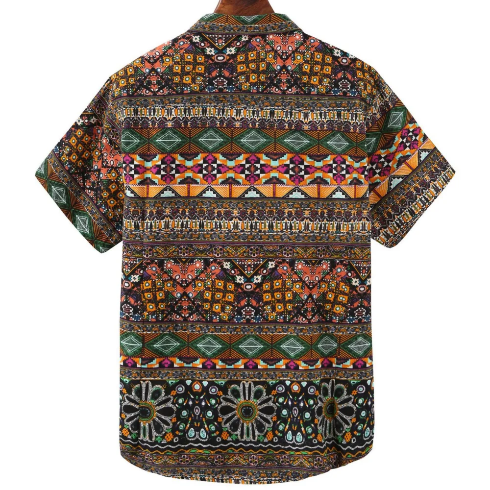 Vintage Shirts For Mens Shirts Summer Short-Sleeved Tops Oversized Pullovers 3d Ethnic Wear Streetwear Men\'s T-Shirts S-5XL Tees