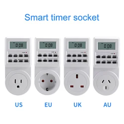 Electronic Digital Timer Switch Socket Kitchen Timer Outlet Programmable Timing Socket Control 110V 220V EU US UK AU Plug