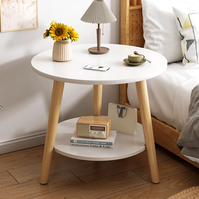 

Small Wood Coffee Table Modern Design Minimaliet Sofa Side 2 Tiers Coffee Table With Storage Articulos Para El Lounge Furniture