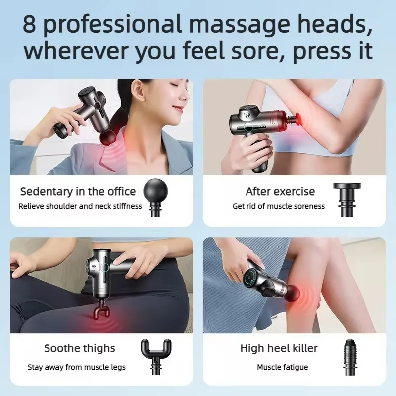 Fascia Massage Gun 99-Level Electric Waist and Back Massager High-Frequency Vibration Muscle Relaxation Shoulder Massage Gun
