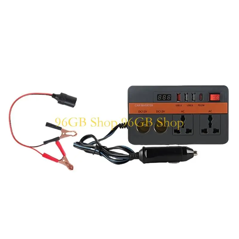96GB 300W Car Pressure Converter 12V Direct To 220V Alternating Lightweight Design Sa