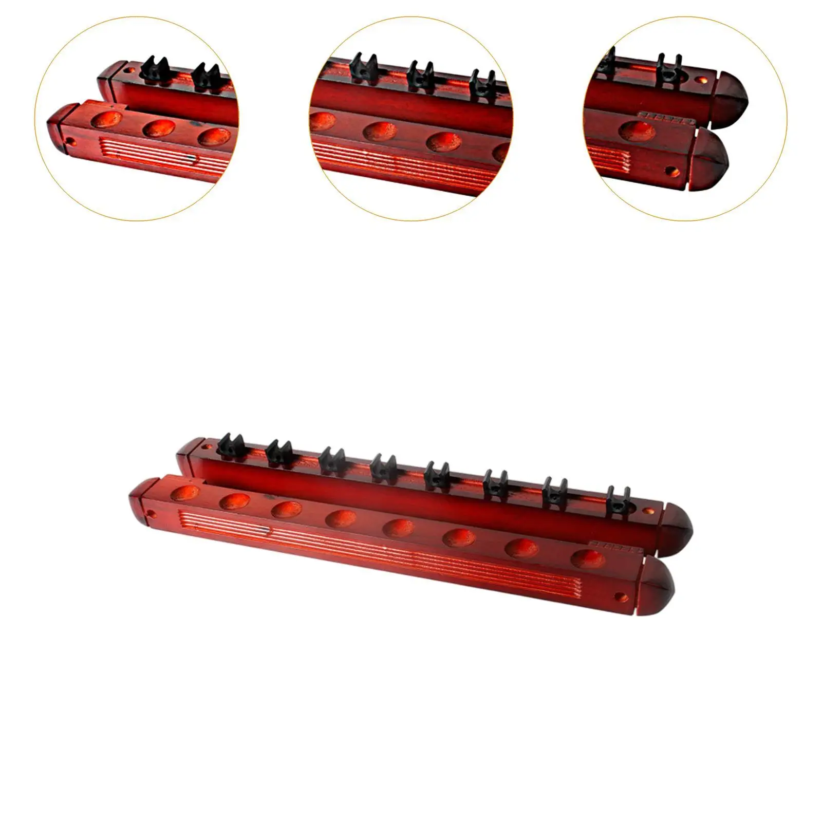 Portable Billiard Pool Cue Holder Elegant Wooden Wall Mounted Stand for Snooker Table Game Room Use