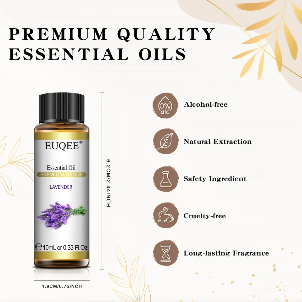 EUQEE 10ml Pure Natural Essential Oil Lavender Jasmine Eucalyptus Vanilla Sandalwood Sweet Orange Lemon Oregano Neroli Fragrance - 5