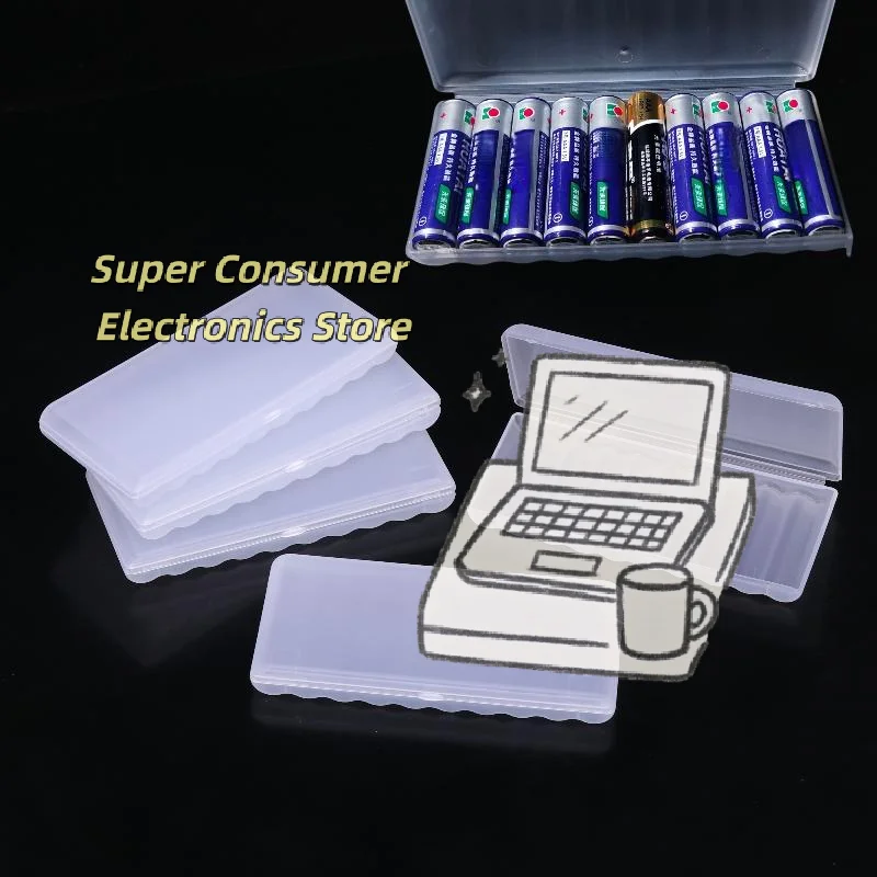 Leak-Proof AAA Battery Case, 10-Slot Hard Storage Box with Secure Lid, 1/3/5Pcs Set