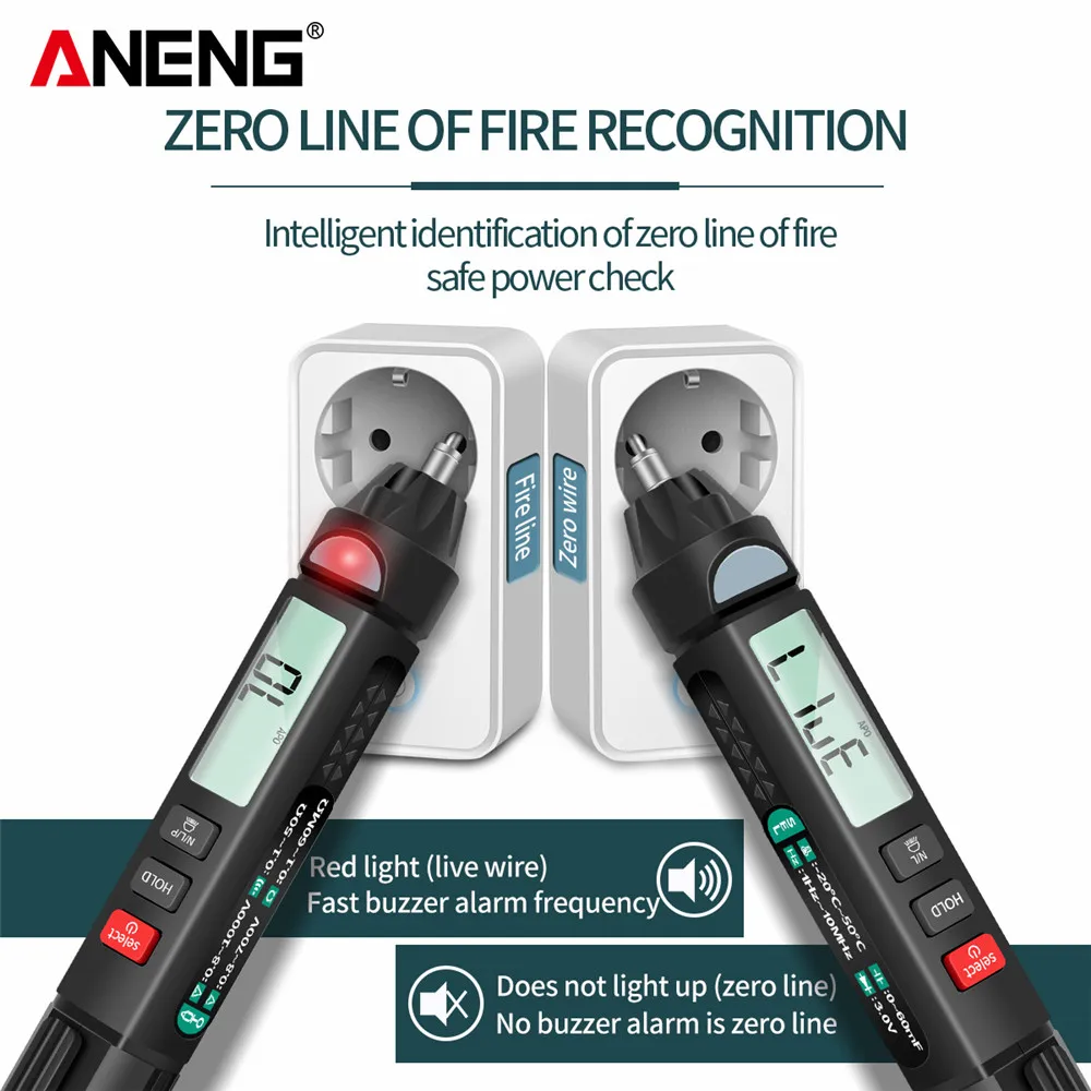 ANENG A3007 6000 Counts Digital Professional Multimeter Pen AC/DC Voltage Meter Zero Fire Detector Capacitance Diode Ohm Tester - Image 2