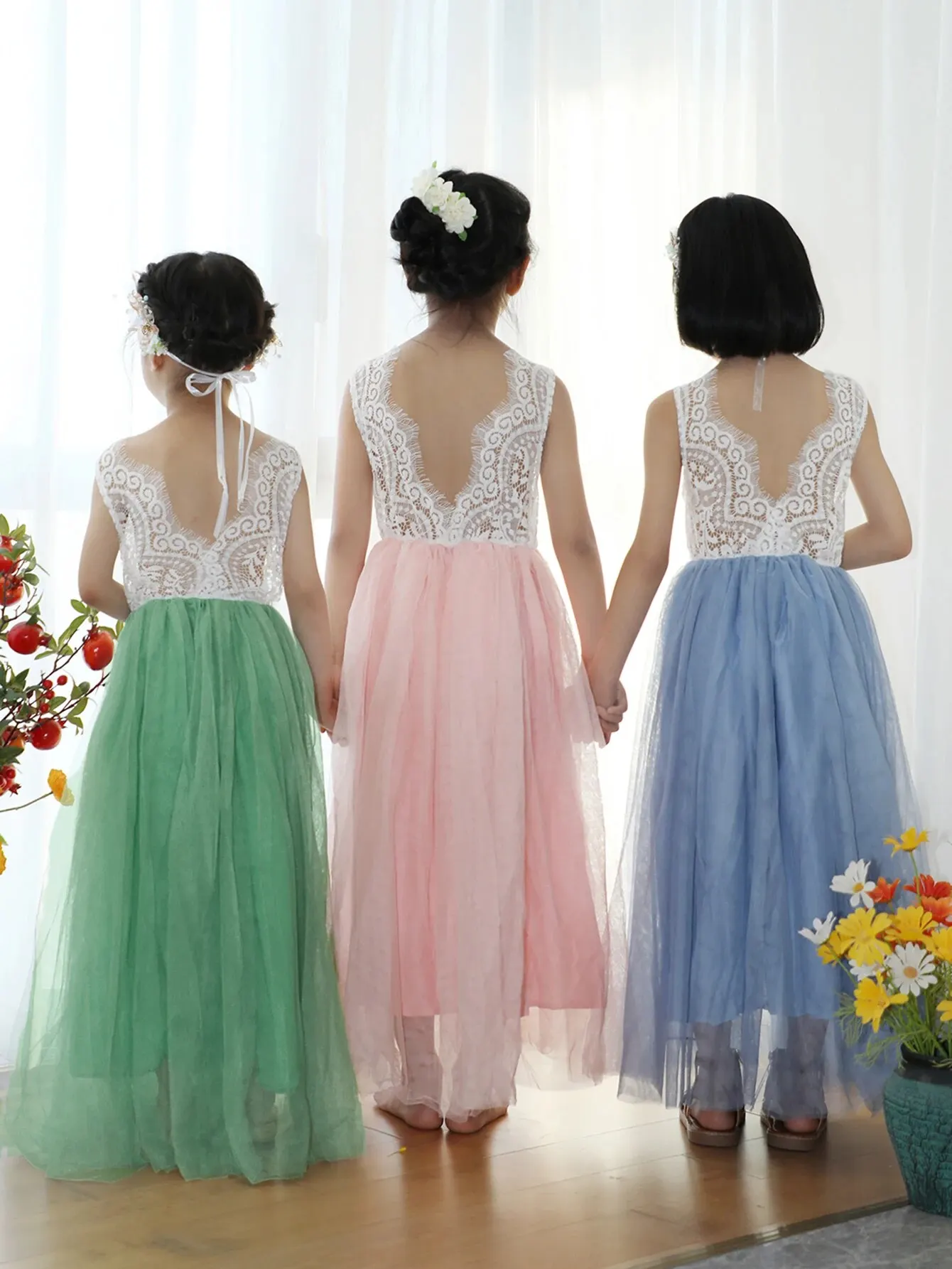 Flower Girl Dress Baby Kids Summer Princess Party Lace Wedding Birthday Dresses Children Clothing 2 4 6 8 10 12 14