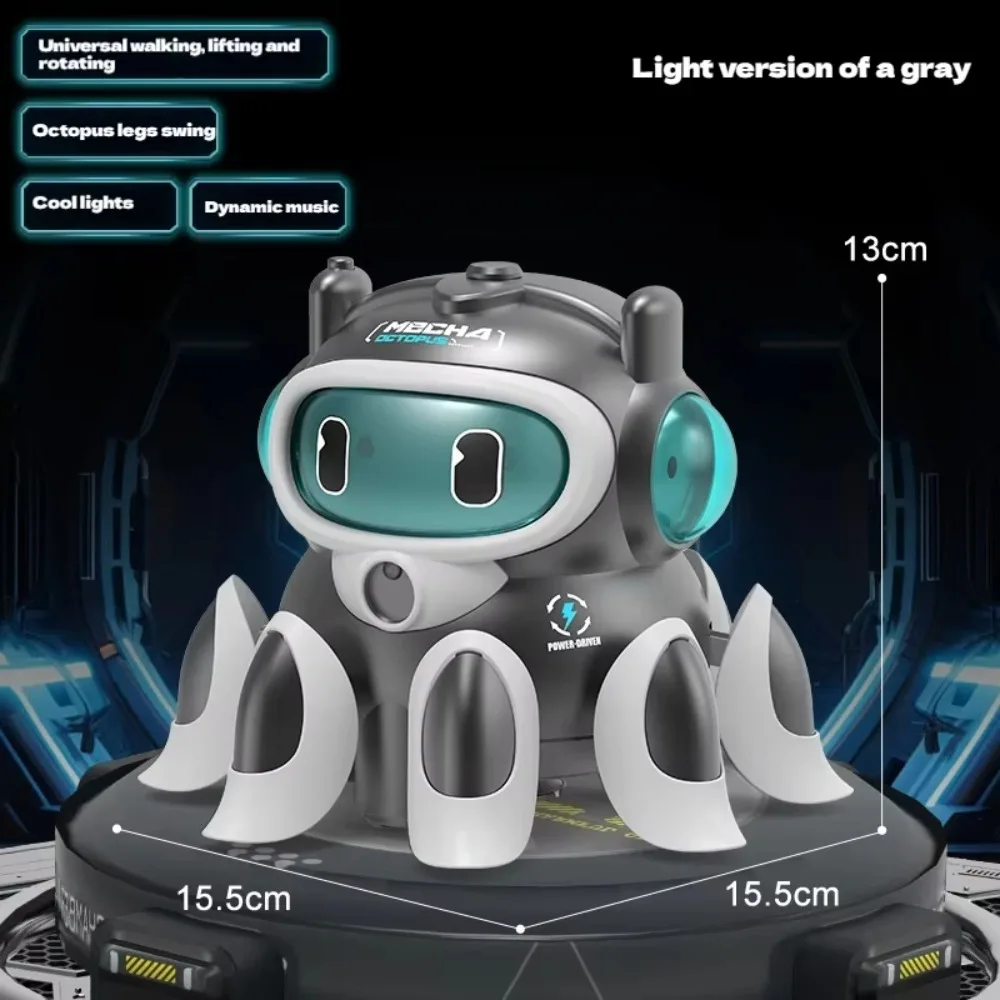 

Color Light Universal Octopus Doll Automatic Obstacle Avoidance Cool Lighting Music Octopus Toy Electric Machinery Swing Motion