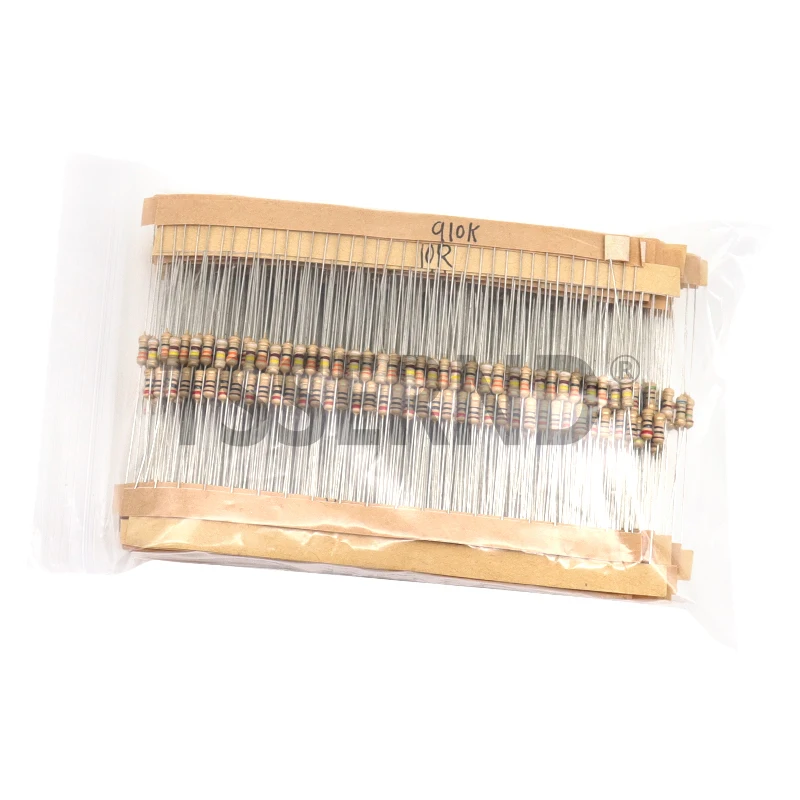 

860 шт. 1/4 Вт набор карбоновых пленочных резисторов 5% Сопротивление смешанный набор 43valuesx20 шт. 1R - 1M Ohm 0,25 Вт комплект образцов