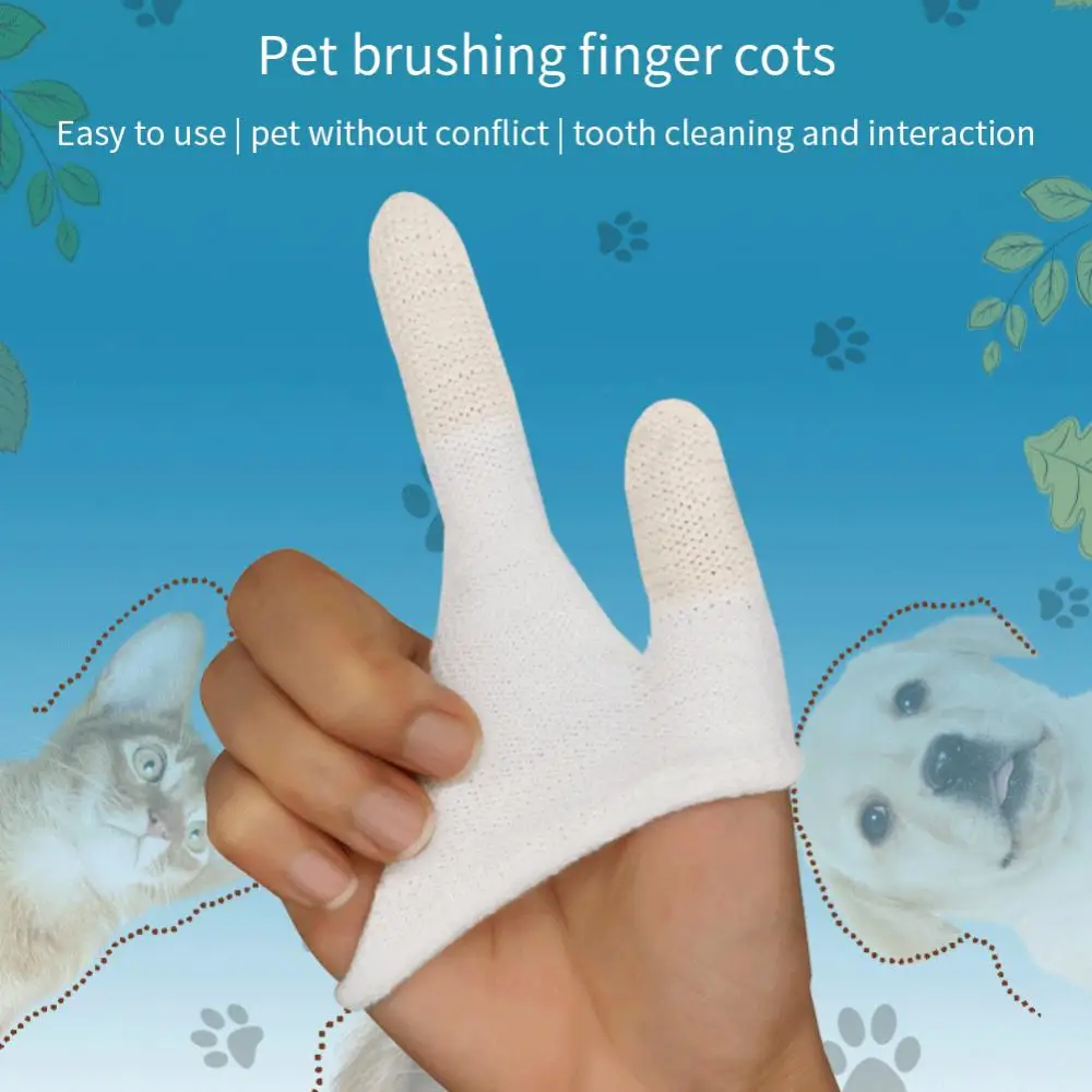 Dog Toothbrushes Soft Pet Fingers Toothbrush Teddy Dog Cat Cotton Brush Teeth Oral Cleaning Kitten Bad Breath Care Pet Supplies