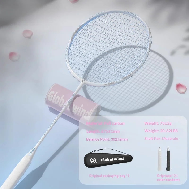 

Global Wind Rapid Badminton Racket Official Full Carbon Fiber Ultralight 5U Professional Durable Power Control Spin Padel Racket