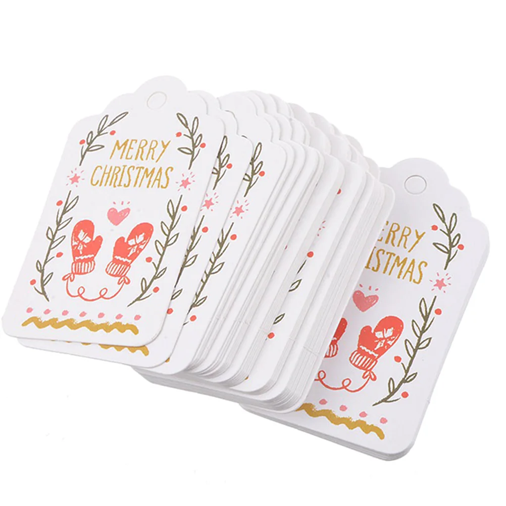 50PCS Christmas Gift Tags Kraft Tags MERRY CHRISTMAS Tags with 10m Cotton Strings for Gift Wrapping and Labeling