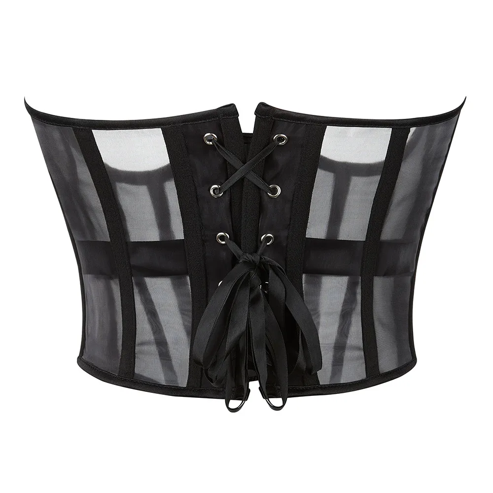 Corsets Bustiers Underbust for Women Top Sexy Waist Cincher Transparent Lingerie Shape Body Belt Plus Size Corselet With Zipper