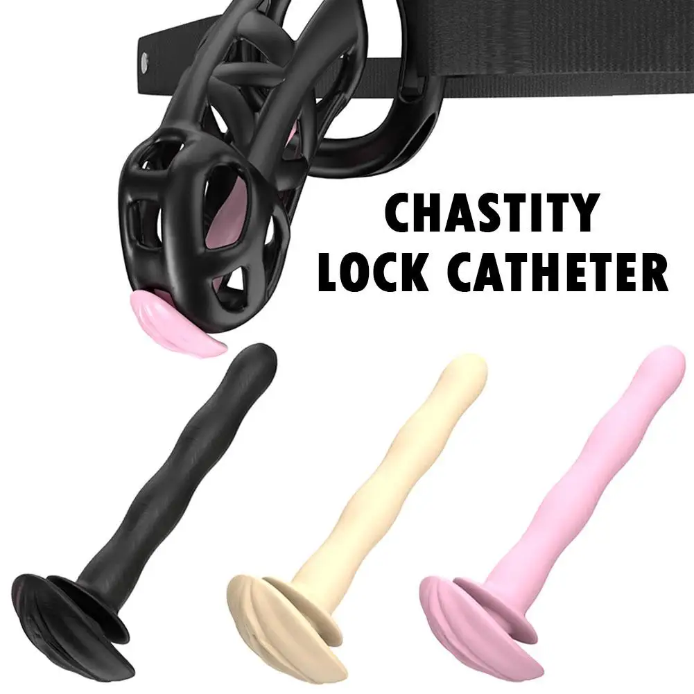 2025 New Cock Cage Male  Sissy Wear Chastity Belt with Soft Urethral Catheter Penis Ascetic Anti-Cheating Sex Toys