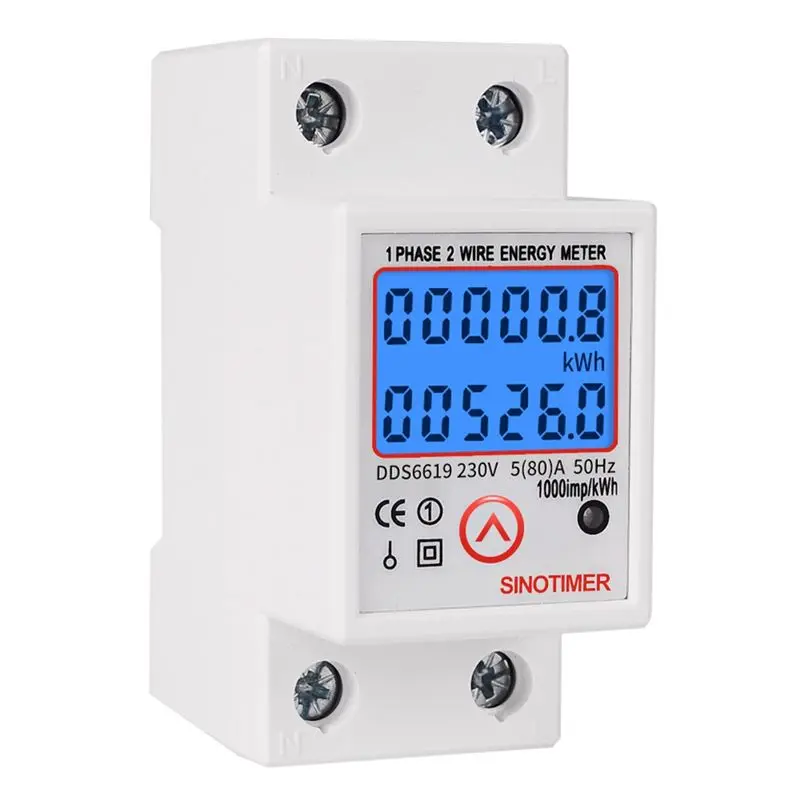 A33R-SINOTIMER Din Rail Digital Single Phase Reset Zero Energy Meter Wattmeter 230V AC Energy Meter Energy Meter