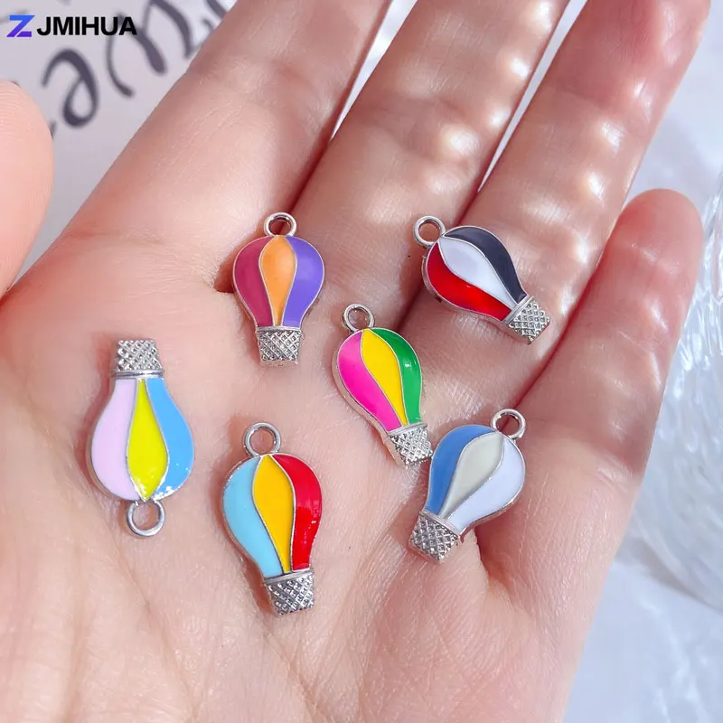 15pcs Rainbow Fire Balloon Charms Pendant Enamel Charm For Jewelry Making Earrings Bracelets Necklaces DIY Handmade Accessories