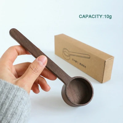 Hot sale natural black walnut wooden coffee spoon 8g 10g  spoons kitchen utensil  scoop