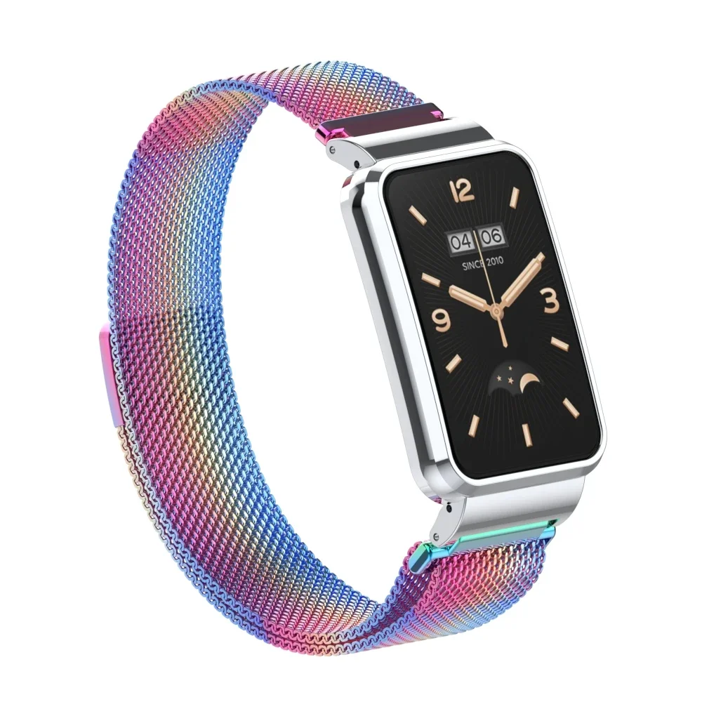Миланский ремешок с петлей + металлический чехол для Xiaomi Mi Band 7 Pro, легкая регулировка, магнитный браслет, браслет для Mi Band 7 Pro, аксессуары