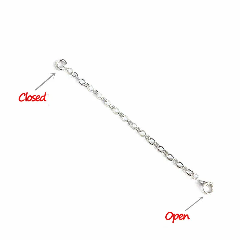 5pcs Dell\'argento Sterlina 925 Ciondola L\'orecchino Catena Linea di 2/3/4cm Catena di Estensione del Connettore Per orecchini FAI DA TE Che Fanno