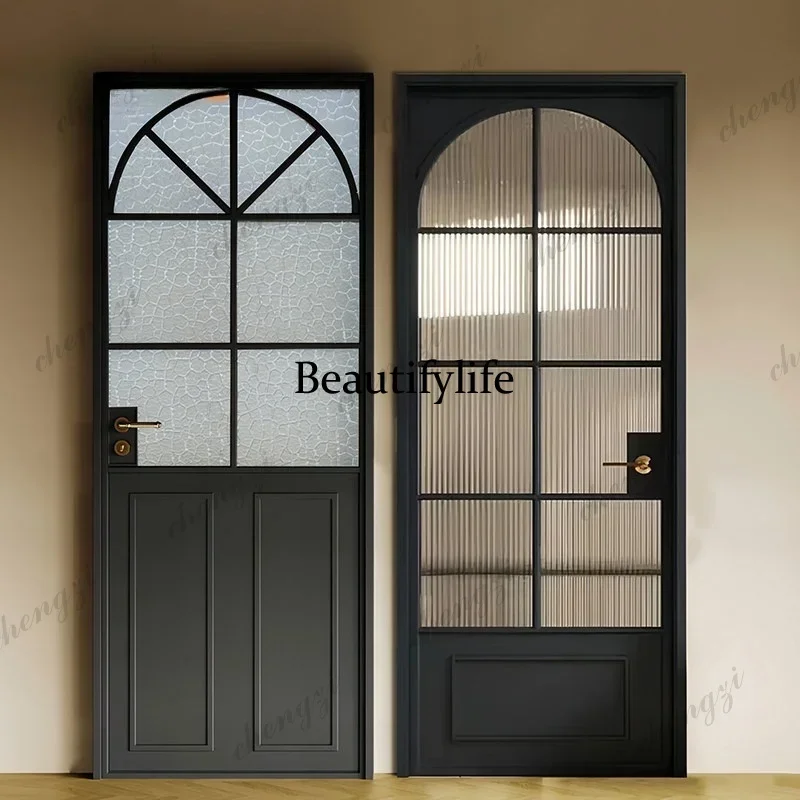 F181 French vintage glass door bathroom, casement sliding linkage perfect system, toilet door
