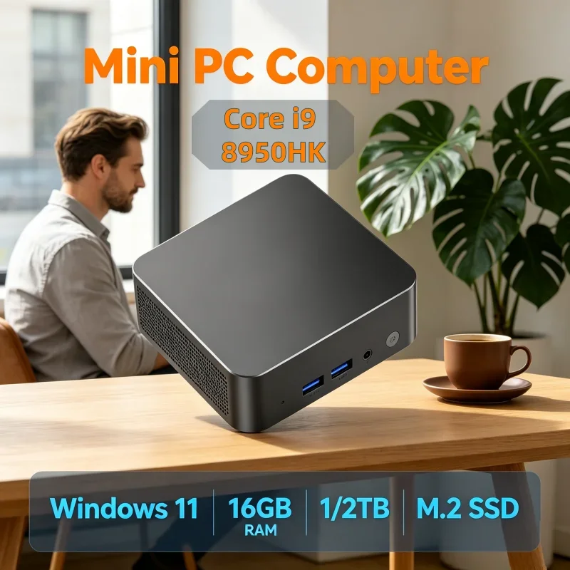 Core I9 8950HK Mini Gaming PC Windows 11 Pro 32GB RAM 1TB 2TB SSD WiFi 6 BT5.2 4K HD With 3 Years Warranty