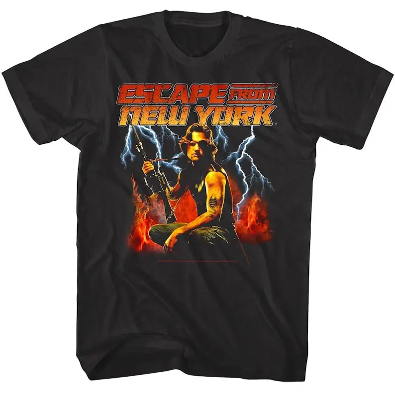 ESCAPE From New York T-Shirt Flame Sniper Snake Plissken Shirts