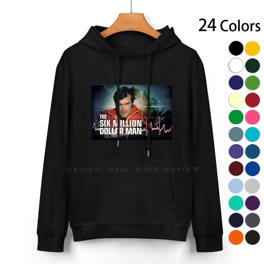 The Six Million Dollar Man Pure Cotton Hoodie Sweater 24 Colors Sci Fi Series Bionic 100% Cotton Hooded Sweatshirt For Women