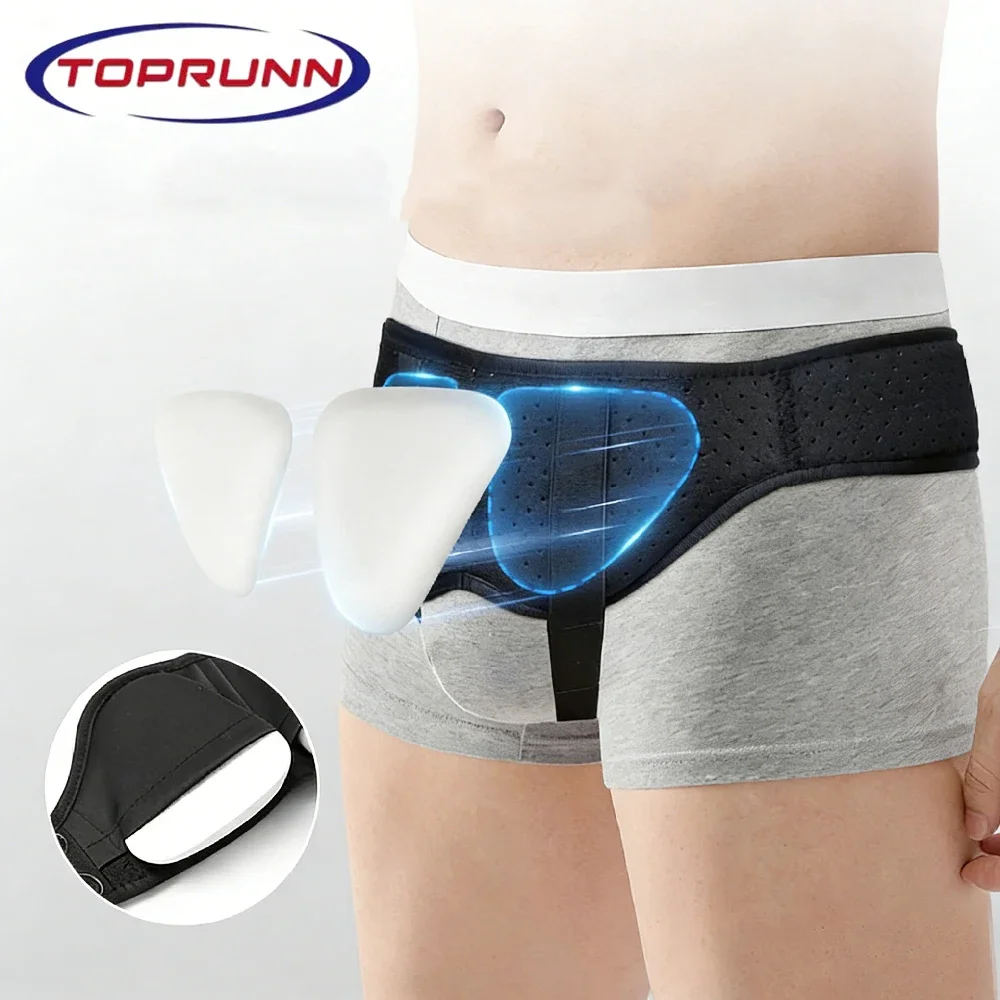 Hernia Belt Truss for Men & Women Left/ Right Side Support Groin Pain with Removable Compression Pads for Pre or Post-Surgical