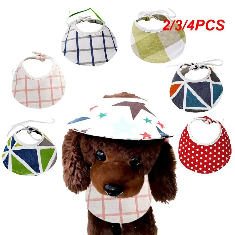 2/3/4PCS Cat Accessories Foldable Colorful Portable Novelty Pet Hats Energetic Cat Sun Hat Dog Sun Protection Sun Protection