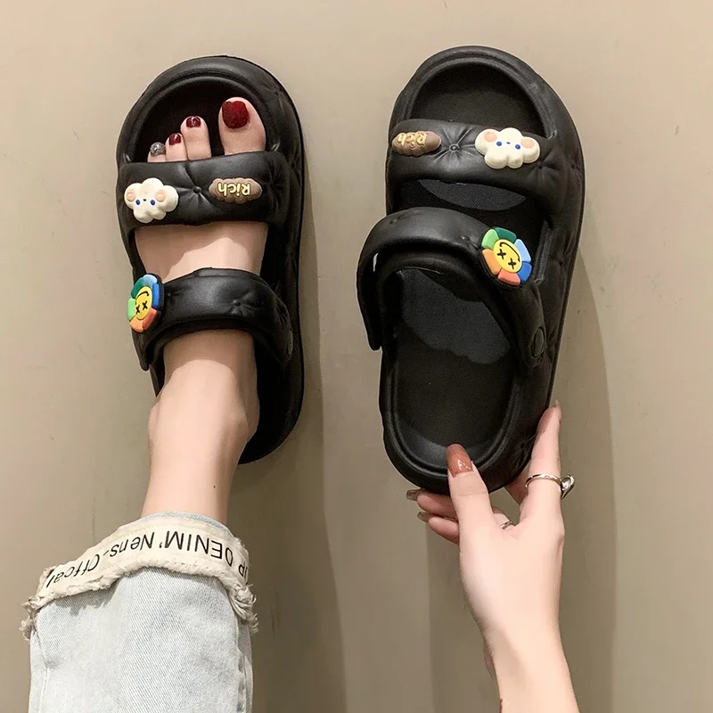 Summer Women's Slippers Fashionable Cute Comfortable Home Anti Slip Thick Sole Beach Sandals