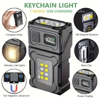 Mini Rechargeable LED Pocket Flashlight Portable Side COB Torch with Clip Tail Magnet Light Super Bright Outdoor Camping Lantern