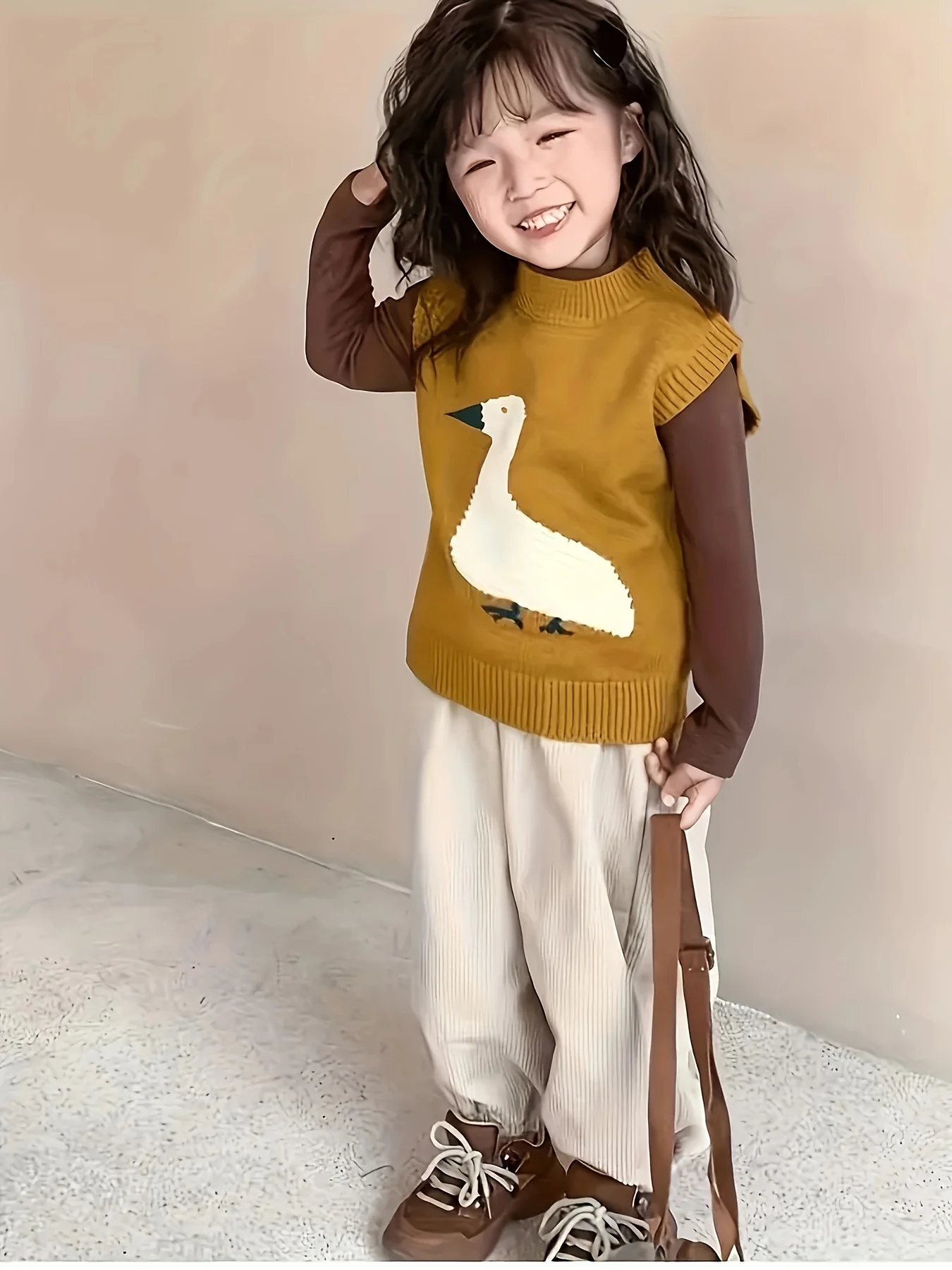 Children's Knitted Vest for Boys and Girls, Spring and Autumn New Style, Baby Sweater Pullover, Loose Outerwear, Korean Style Trendy