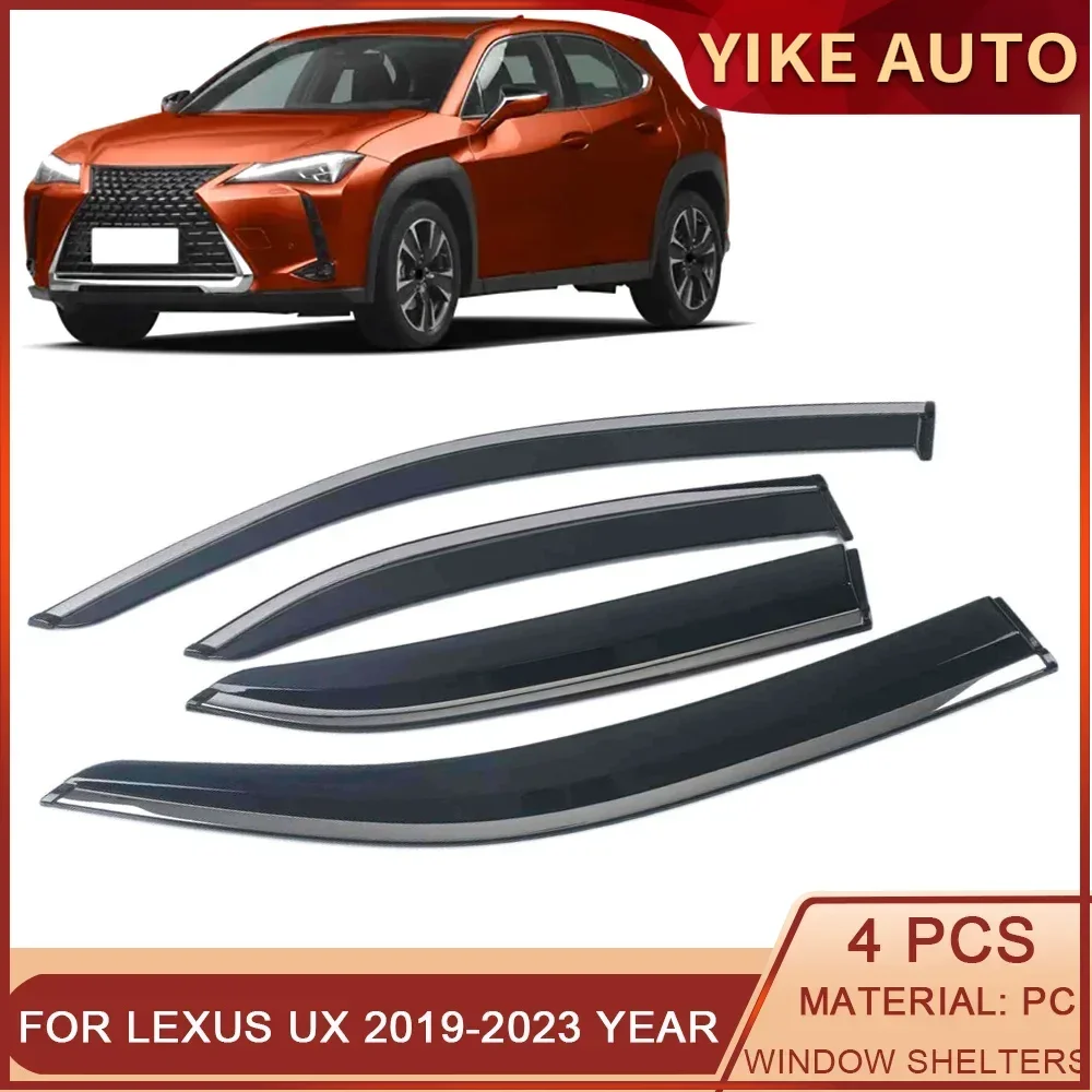 

For Lexus UX 2019-2023 Car Window Sun Rain Shade Visor Shield Shelter Protector Cover Trim Frame Sticker Exterior Accessories