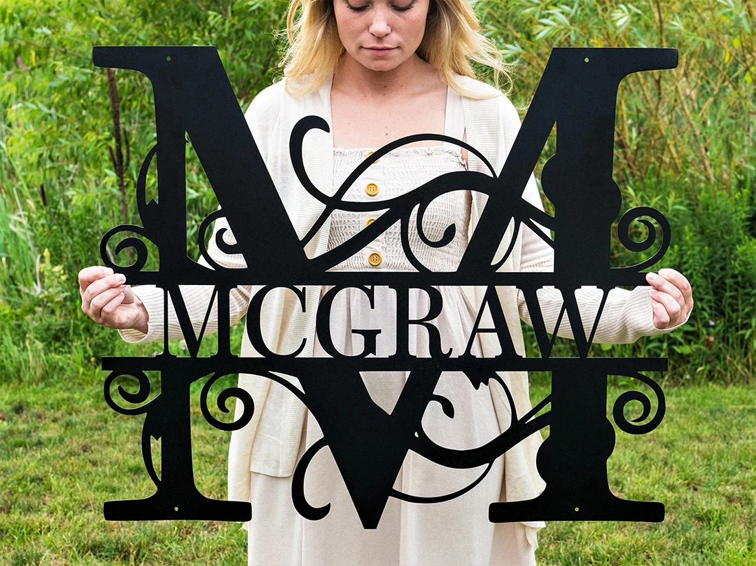 Custom Metal Signs Monogram Wall Decor Metal Wall Art Last Name Sign Family Name Sign Personalized Wedding Gift