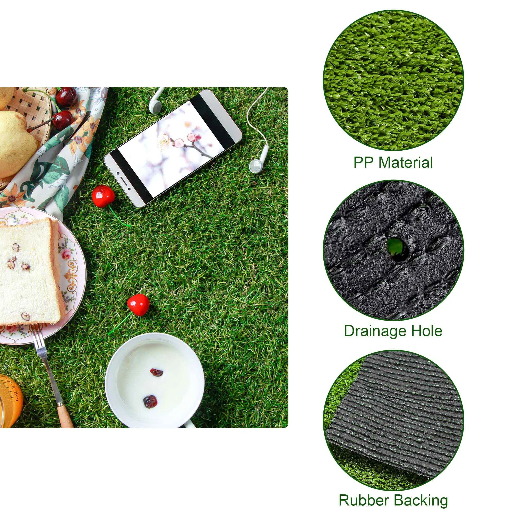 Realistic Synthetic Artificial Grass Mat 65x 3ft with 3/8