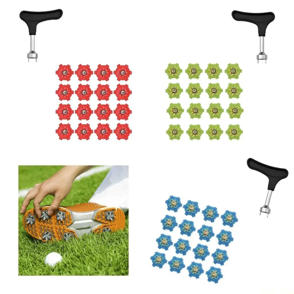 

U2JB 16Pcs Golf Shoe Spikes Replacement Studs Screw Shoe Nails Fast Lock Replacement Golf Shoes Accessories Enduring