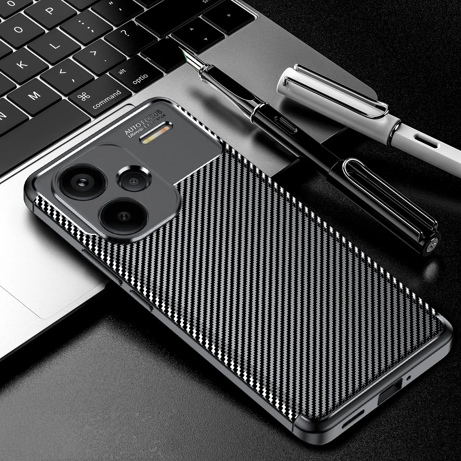 Luxury Business Case For Redmi Note 13 Pro Plus Cover Redmi Note 13 Pro+ 5G Coque Carbon Fiber Back Funda Redmi Note 13 Pro Plus