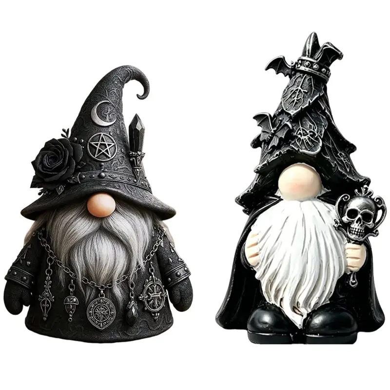 ABYN-Wizard Statue Gothic Decor Resin Crafted