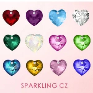 Sun Star Fashion's Heart Shaped Crystal Zircon Rose Pendant Necklace Pure 925 Silver with White Gold Plating for Weddings