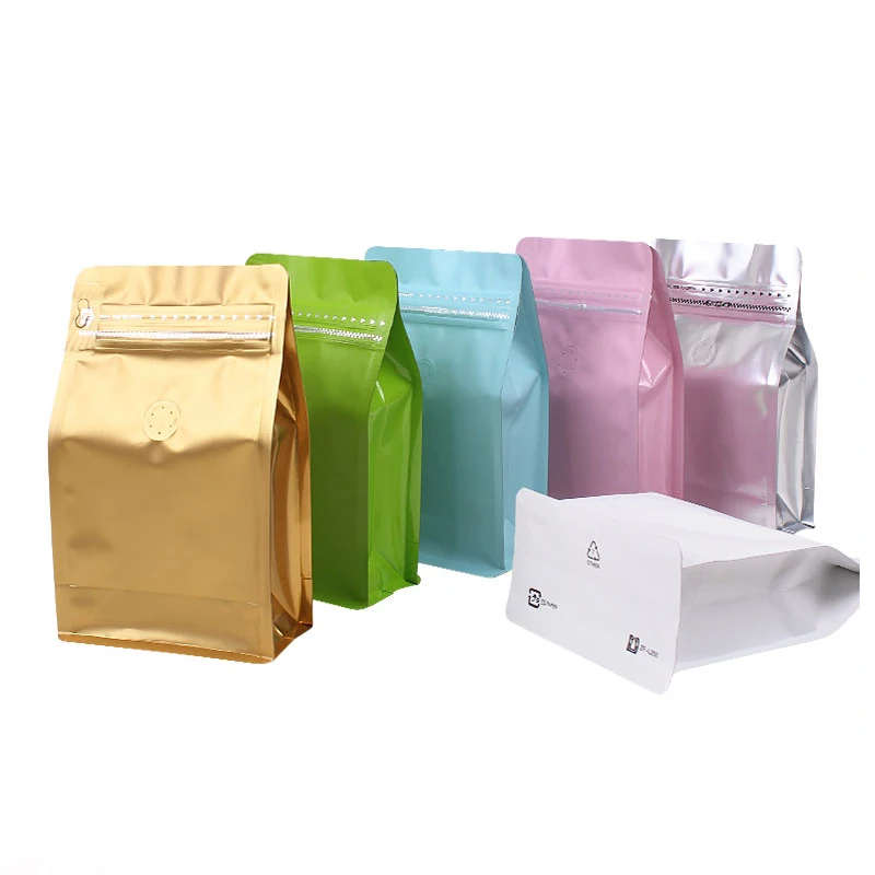 StoBag 20pcs Coffee Beans Packaging Bag with Valve Aluminum Foil Sealed for Powder Food Nuts Storage Stand Up Reusable Pouches