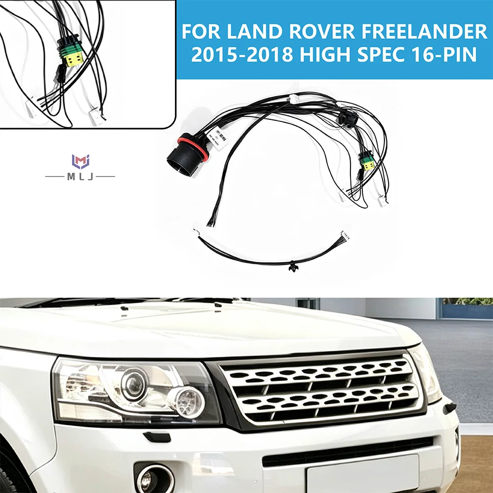 For Land Rover Freelander 2015-2018 High Spec DRL Assembly Internal 16 Pin Xenon Headlight Wiring Harness Plug And Play Parts