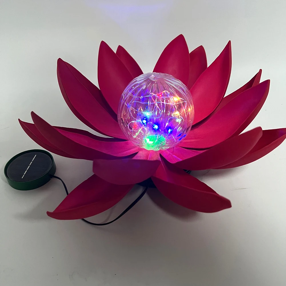 Solar Floating Lotus Shape Water Surface Lantern Solar Powered LED Flower Light Solar Powered Lotus Lamp for Pool Pond Outdoor