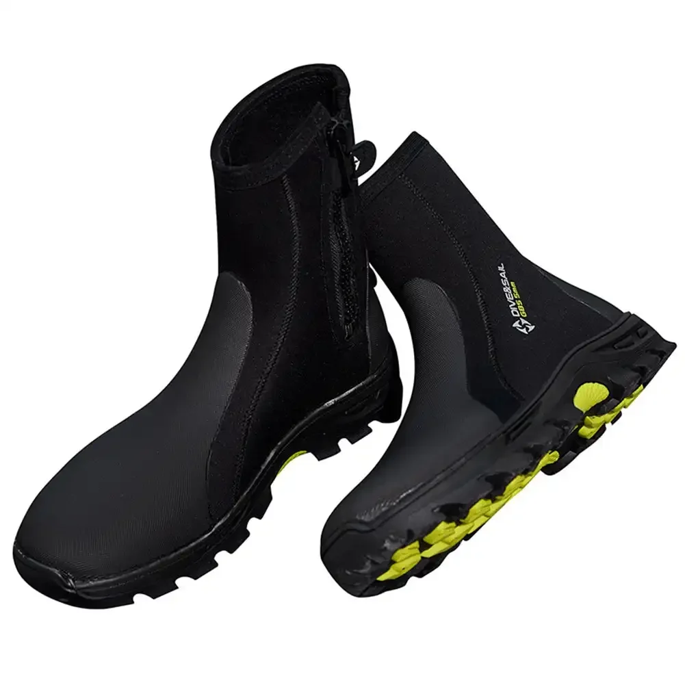 

5 мм ботинки для дайвинга, гидрокостюм, неопреновые ботинки с боковой молнией для мужчин, подводное плавание, подводное плавание, обувь для водных видов спорта