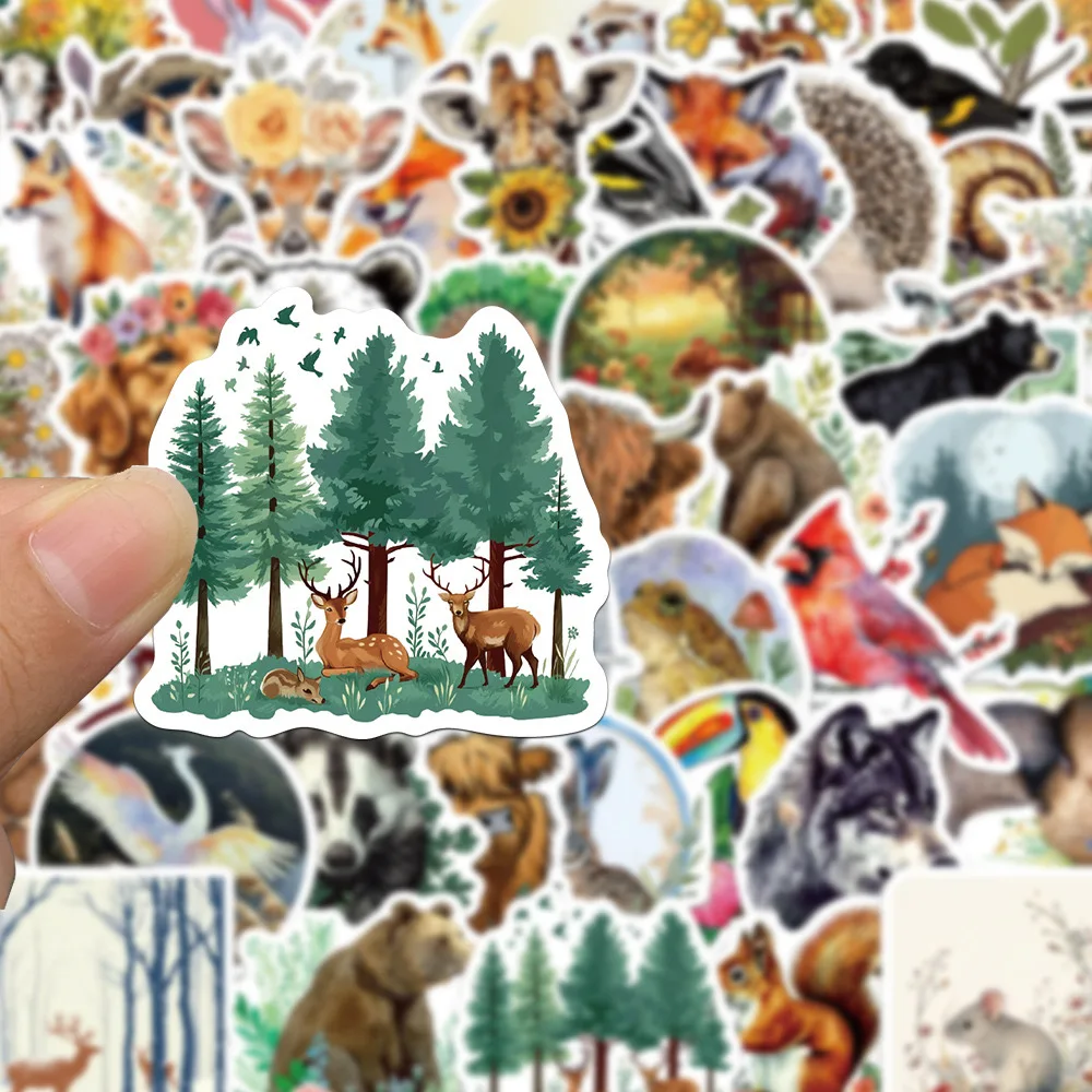 10/50pcs Cute Magic Forest Animal Decoration Stickers Aesthetic Decals DIY Diary Notebook Fridge Luggage Skateboard Car Sticker