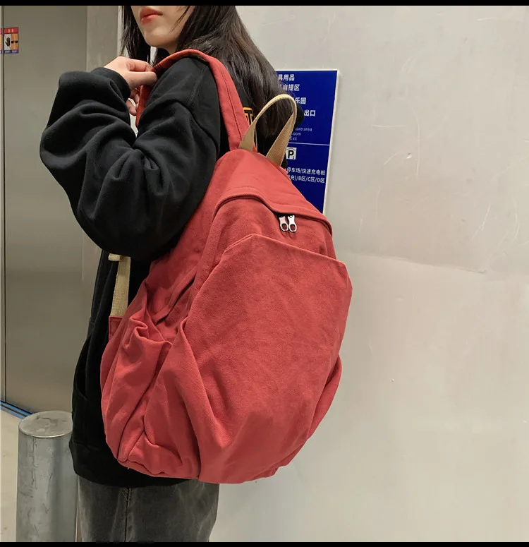 Ransel sekolah untuk siswa kuliah Vintage baru gaya Preppy Korea ransel kapasitas tinggi kasual ritsleting uniseks