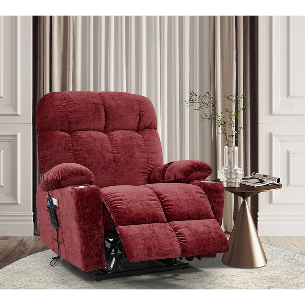 Liyasi Dual OKIN Motor Power Lift Recliner Chair  for Elderly Infinite Position Lay Flat 180° Recliner with Heat Massage