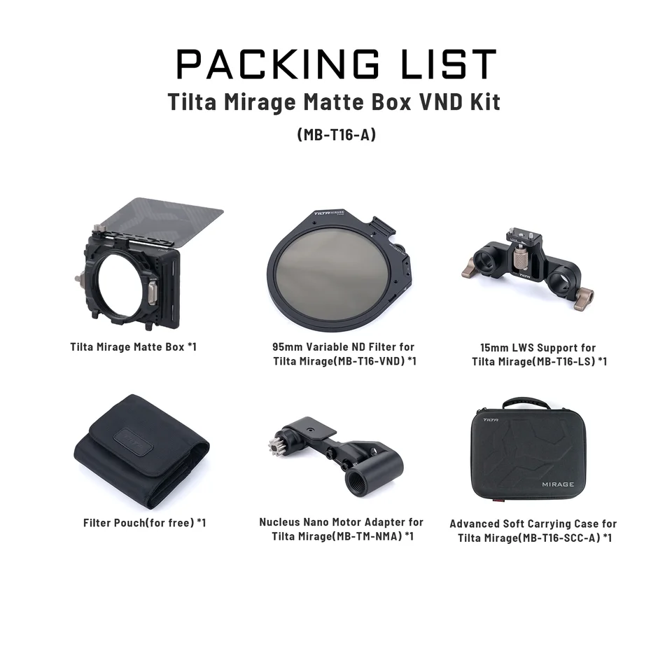 TILTA MB-T16-A Motorized Matte Box for DSLR/Mirrorless TILTA MB-T16-A Motorized Matte Box for DSLR/Mirrorless