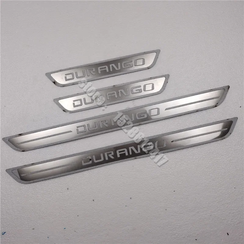 For DODGE DURANGO 2011-2020 Stainless Steel Door Sill Scuff Plate Stickers Protector Guard Welcome Pedal Threshold Car Styling
