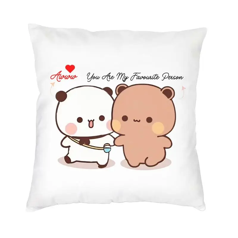 Bubu Dudu Panda And Brownie Bear Couple Cushion Covers Sofa Home Decorative Square Throw Pillow Case 45x45